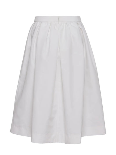 Poly Fine Canvas Bubble Skirt (Polished White)