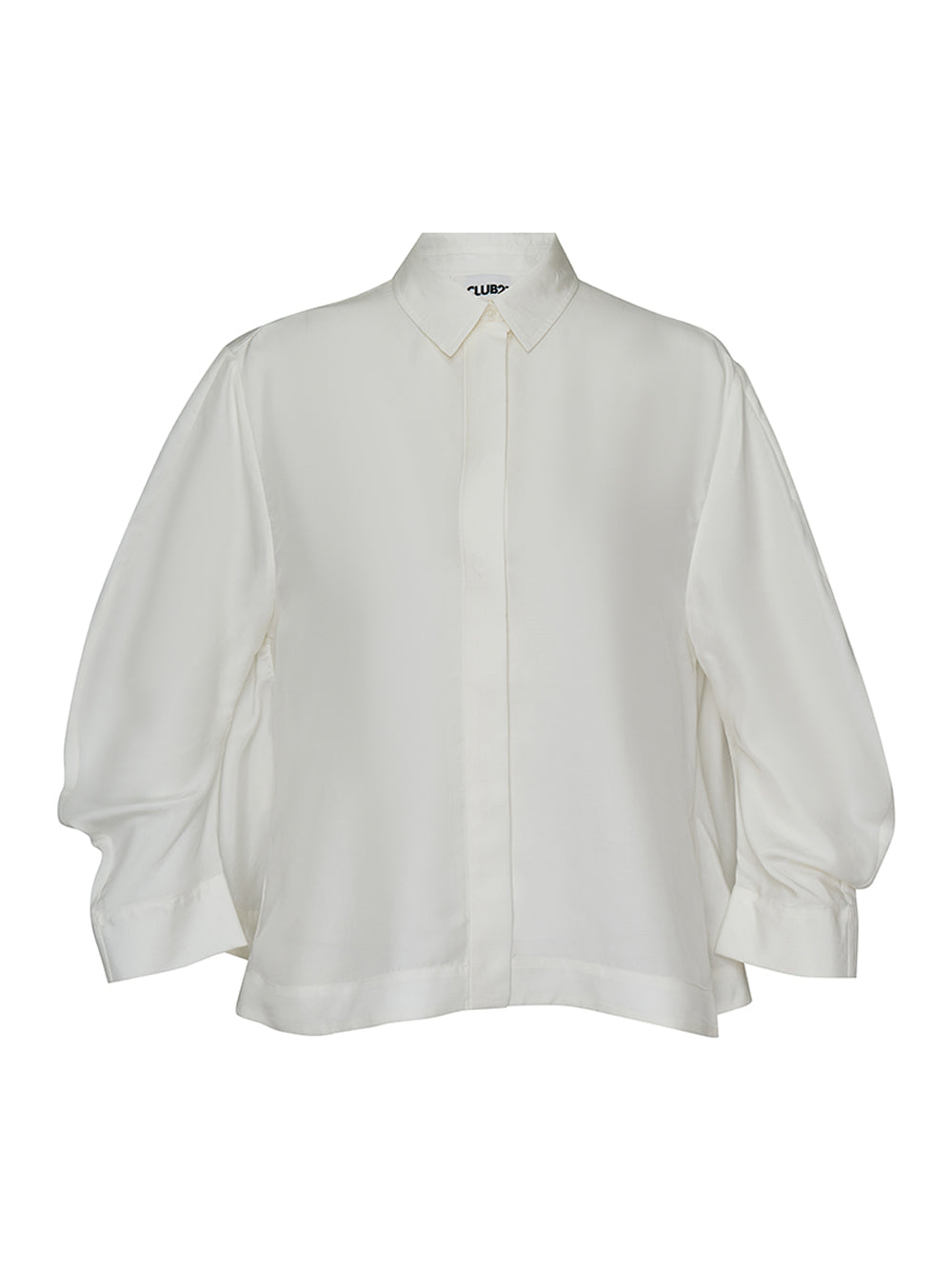 Viscose Tencel Ruched-Back Top  Polished White