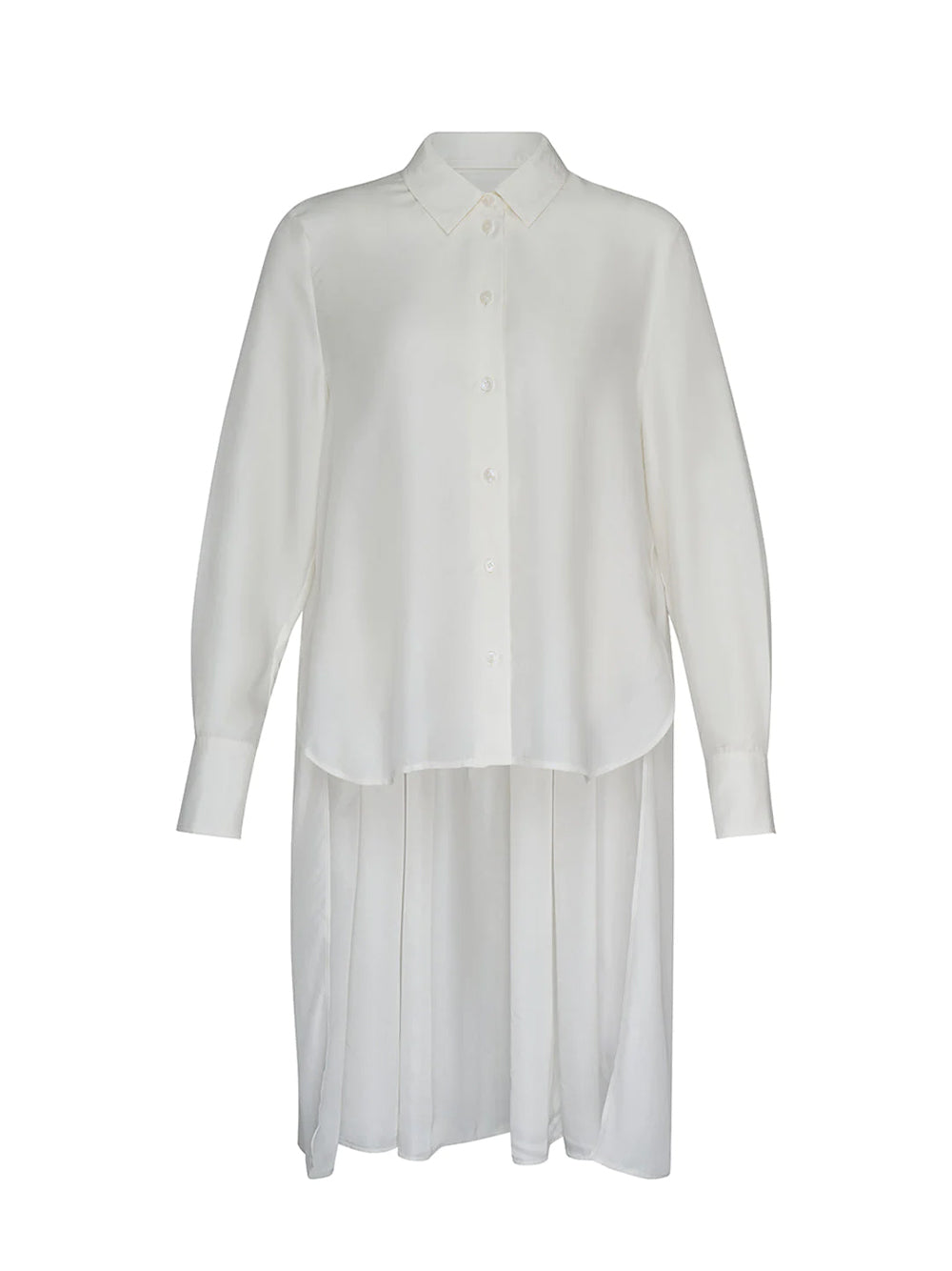 Viscose Tencel Twill Dress Shirt - No Inside Piece Polished White