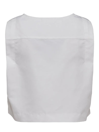 Poly Fine Canvas Cropped Top (Polished White)