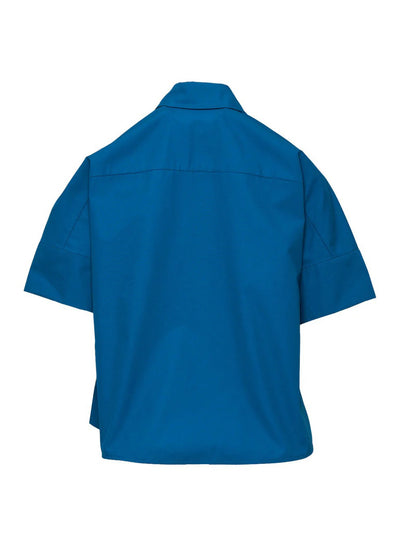 Peach Cotton Poplin Cuff Shirt Peacock