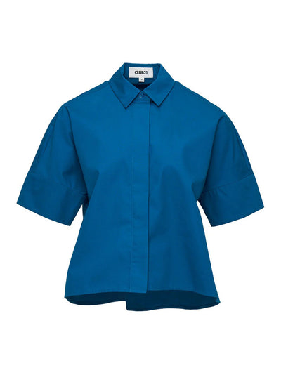 Peach Cotton Poplin Cuff Shirt Peacock