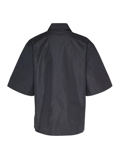 Sheen Parachute Poly Overshirt (Black)