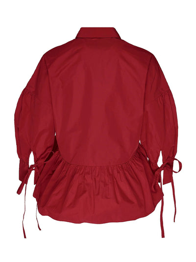 Sheen Parachute Ruffled Top (Red)