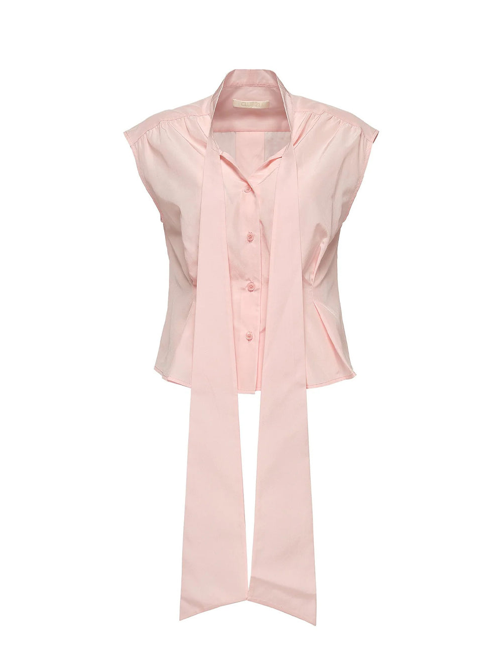 Papery Silk Cotton Tie Top (Pale Pink)