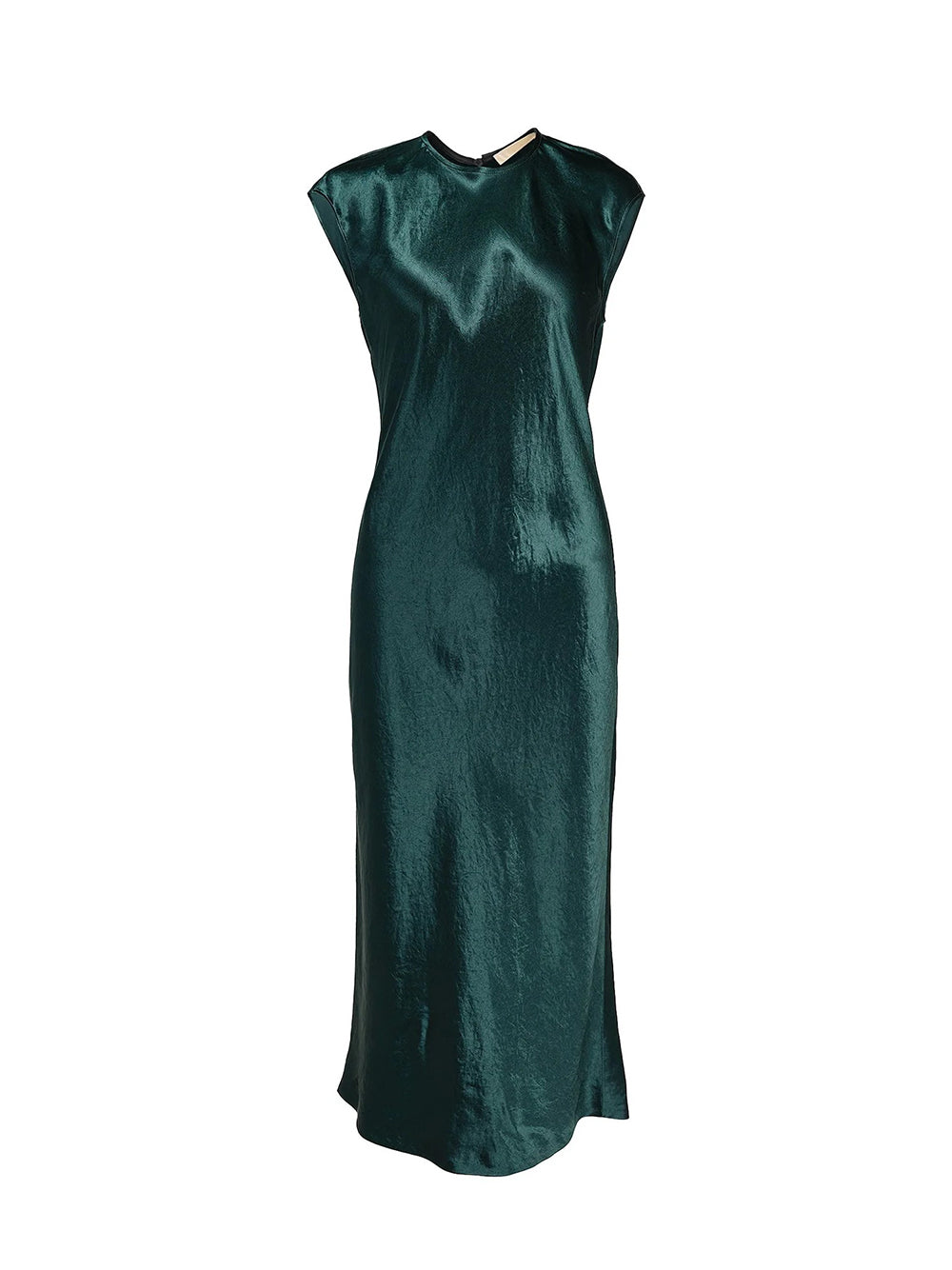 Heavy Satin Tie-Back Dress Deep Emerald