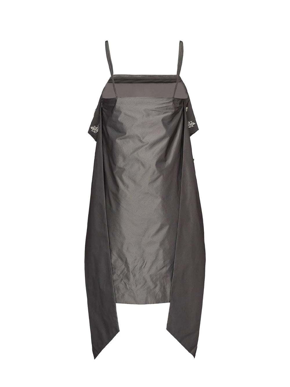 Poly Chambray Soft Taffeta Dress Gunmetal