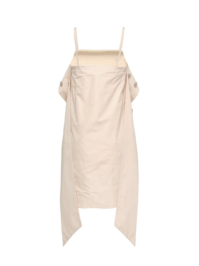 Poly Chambray Soft Taffeta Dress Soft Blush