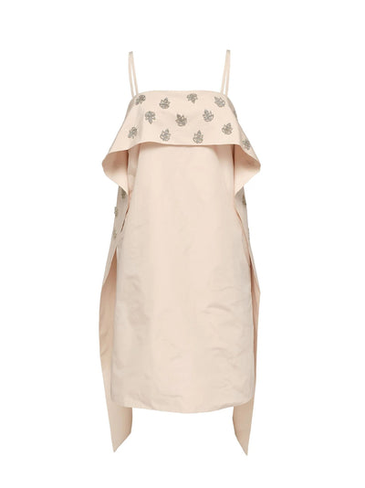 Poly Chambray Soft Taffeta Dress Soft Blush