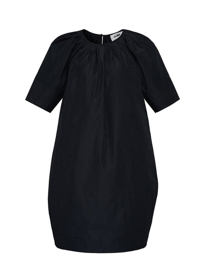 Silky Parachute Bubble Dress Black