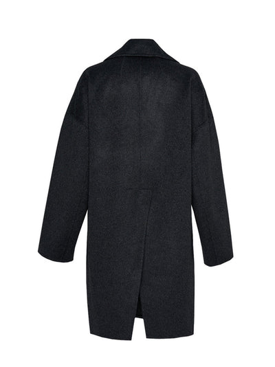 Double Face Cashmere Hand-Stitching Coat Dark Grey