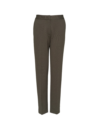 Viscose Nylon Ponte Basic Pants Olive