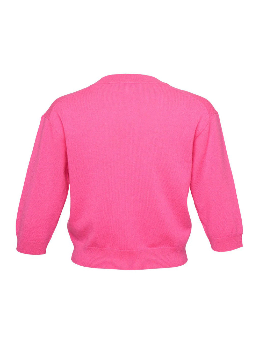 Recycled Cashmere V-Neck Cropped Sweater Pink