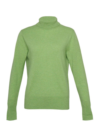 Recycled Cashmere Turtleneck Sweater Apple