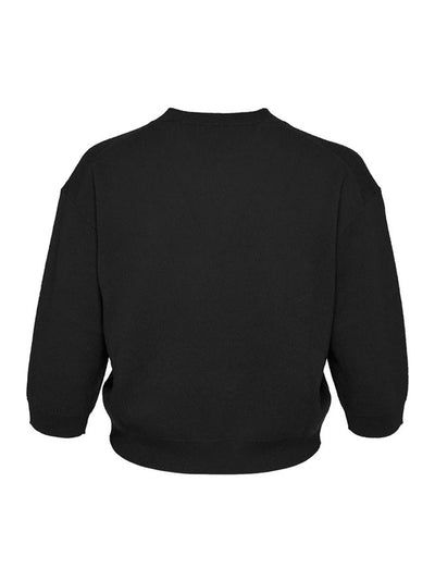 Recycled Cashmere Crew Cropped (Black)