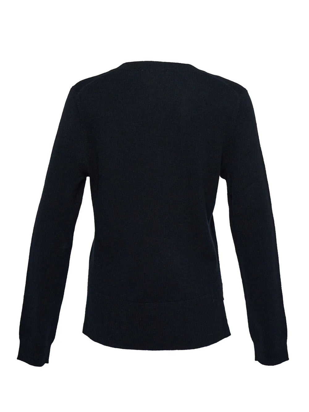 Recycled Cashmere Fitted V-Neck Sweater Black