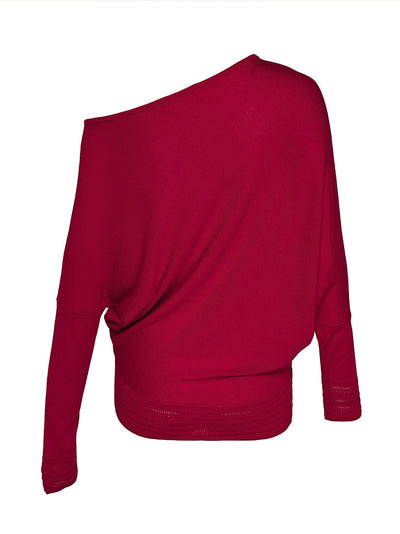 Silk Cashmere Slouchy Off-Shoulder Sweater Rose