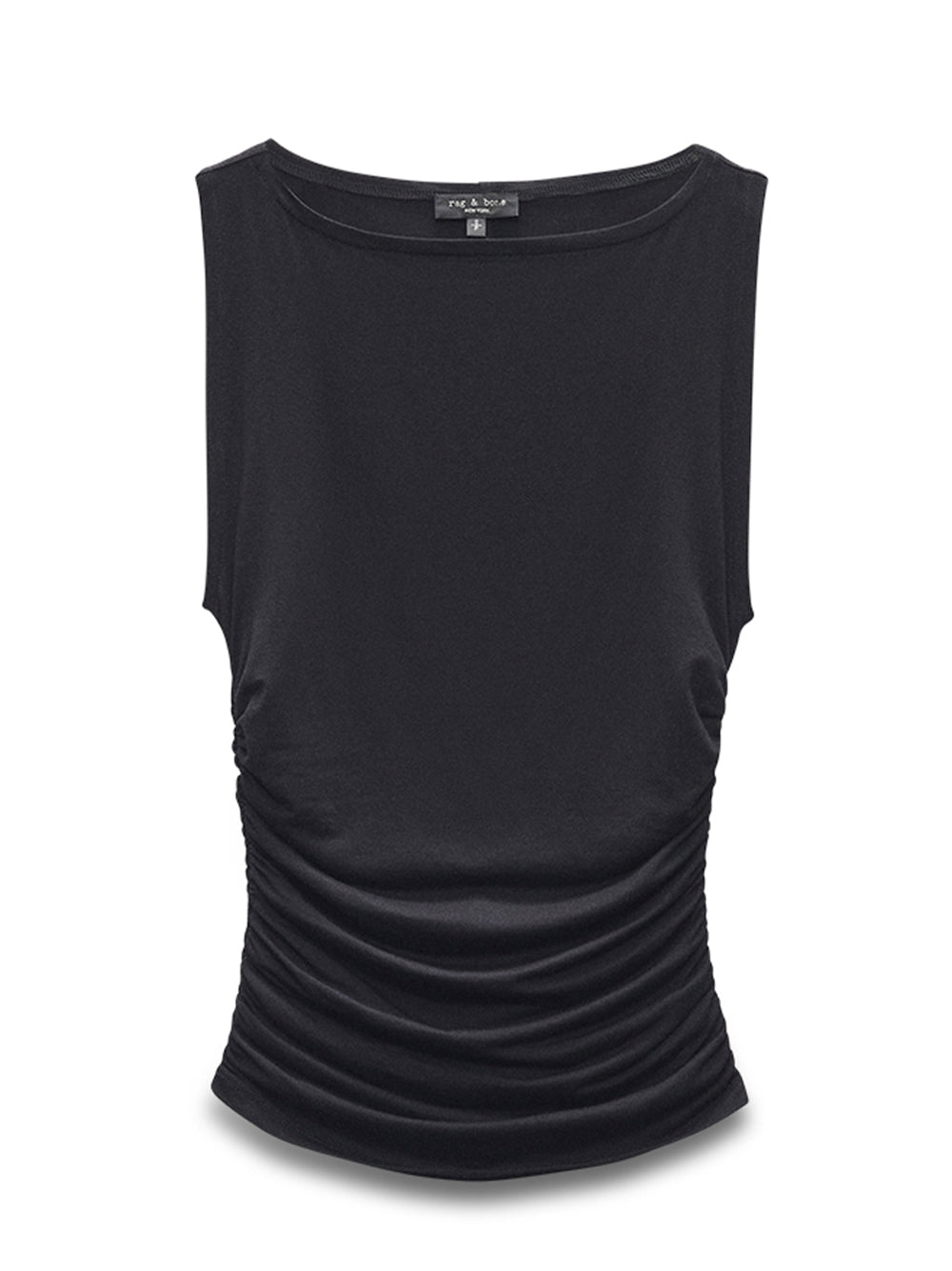 Luca Shirred Tank Black