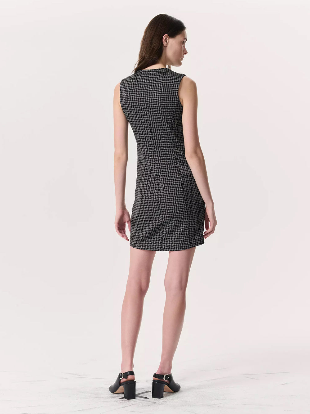 Irina Houndstooth Refine Knit Mini Dress (Navy Multi)