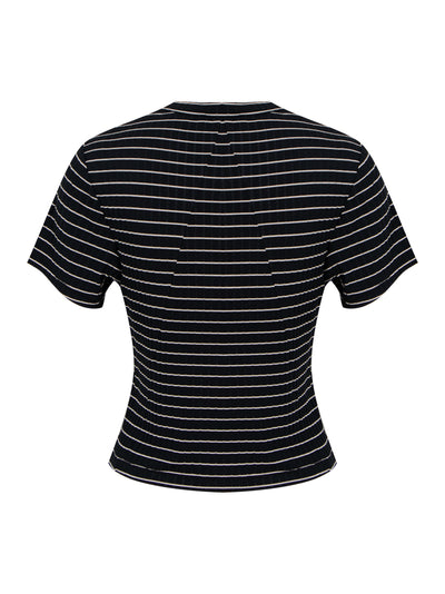 Luca Stripe Rib Baby Tee (Black Multi)