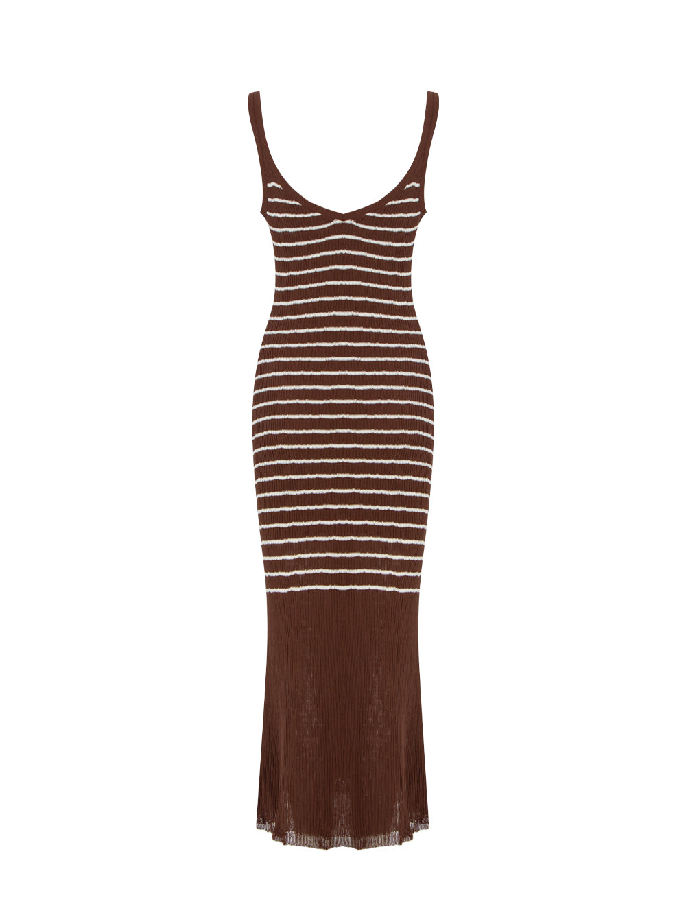 Chiara Stripe Tank Dress Warm Brown