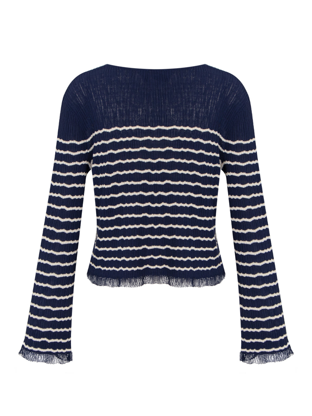 Chiara Stripe Cardigan (Indigo)