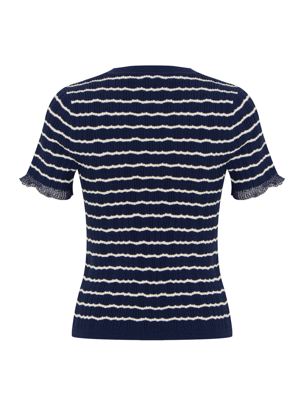 Chiara Stripe Short Sleeve Crew (Indigo)