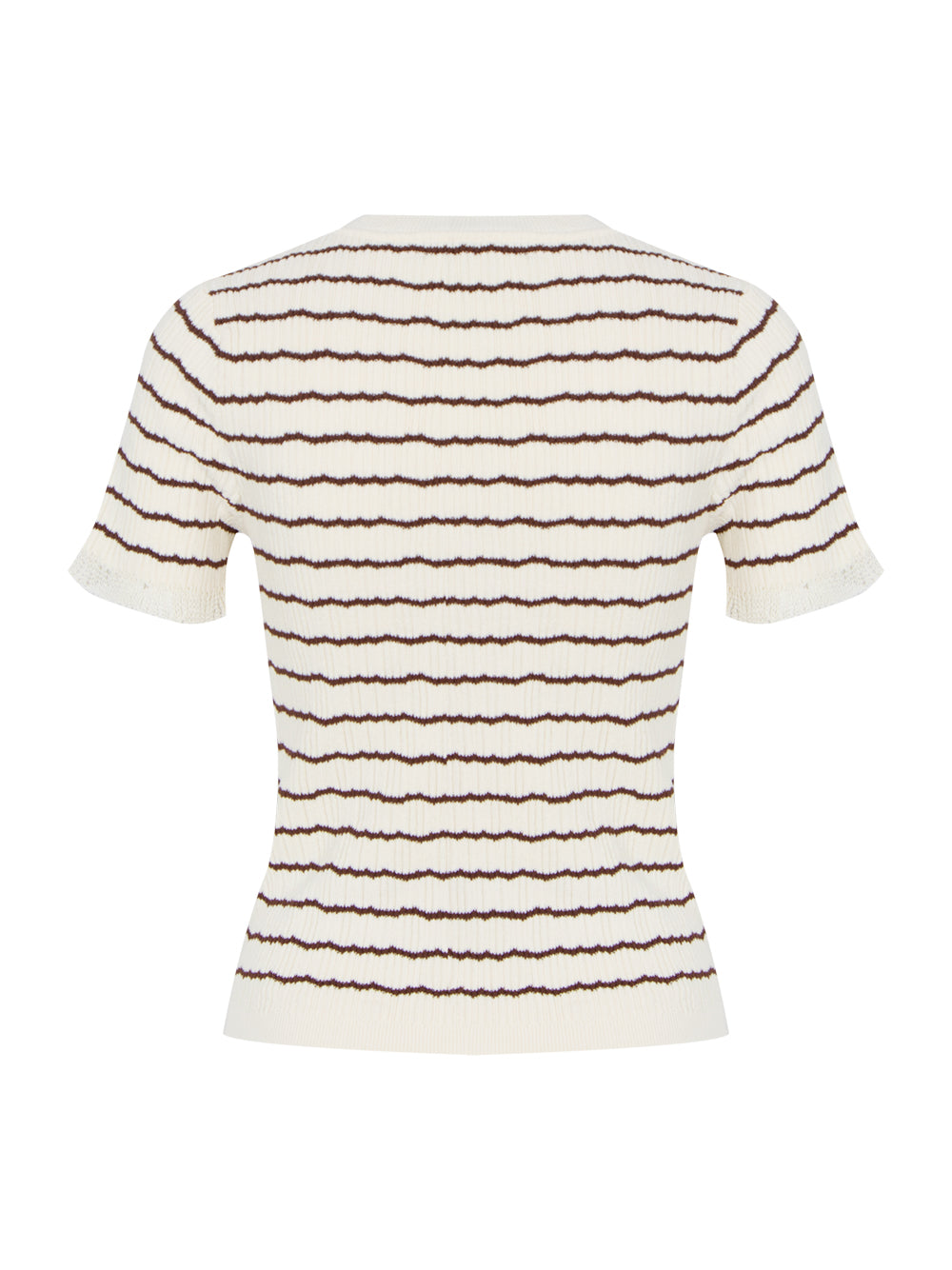 Chiara Stripe Short Sleeve Crew (Ivory)