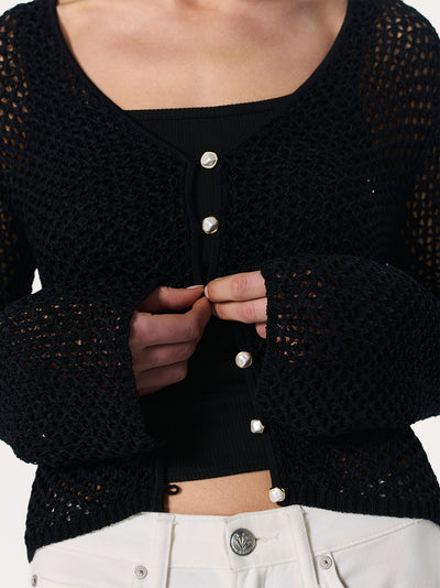 Ellie Knit Cardigan (Black)