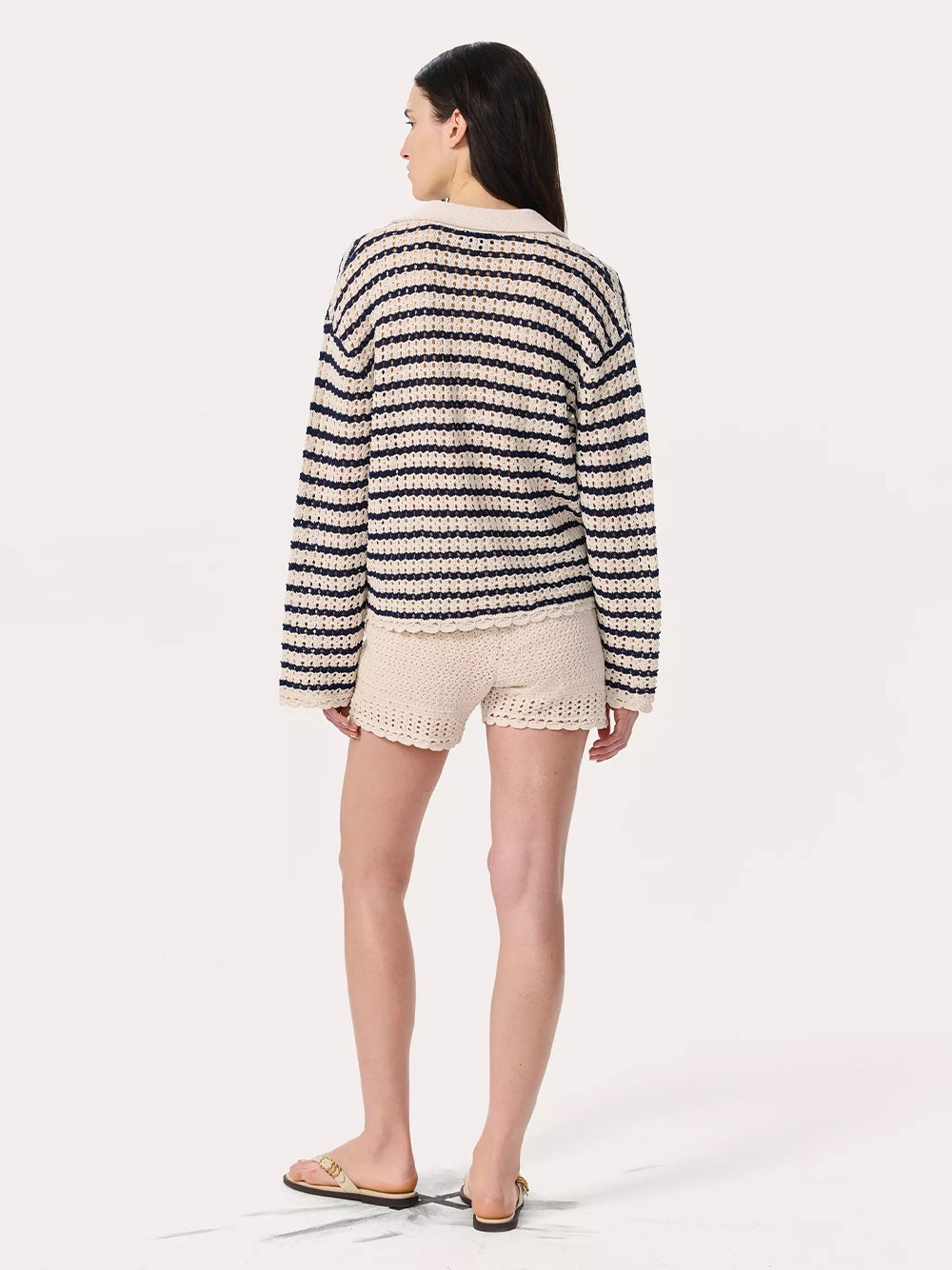 Khloe Stripe Cardigan (Ivory)