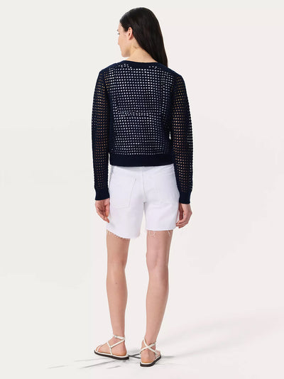 Ezra Open-Knit Cardigan (Indigo)