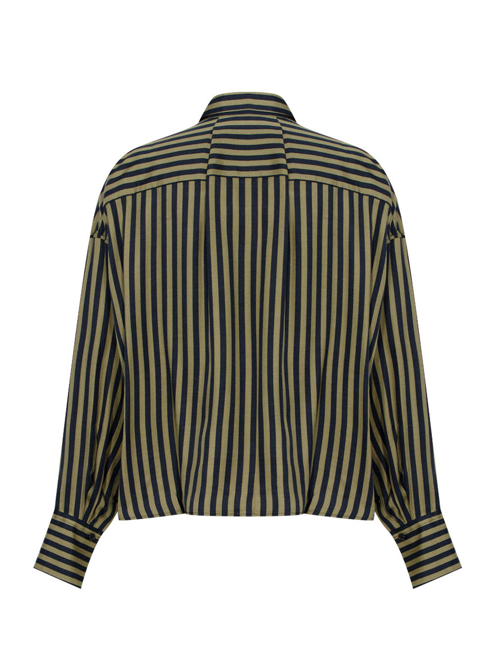 Martha Silk Shirt Army Stripe