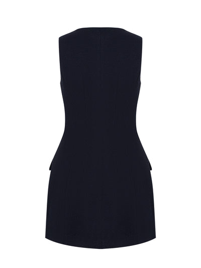 Mariana Textured Dress (Navy)