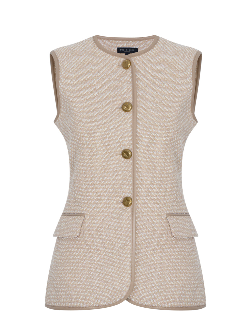 Bartlet Italian Tweed Vest Beige