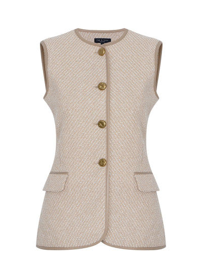 Bartlet Italian Tweed Vest Beige