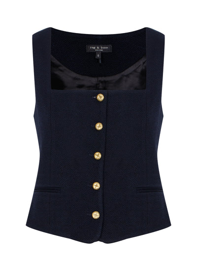 Mariana Textured Vest (Navy)