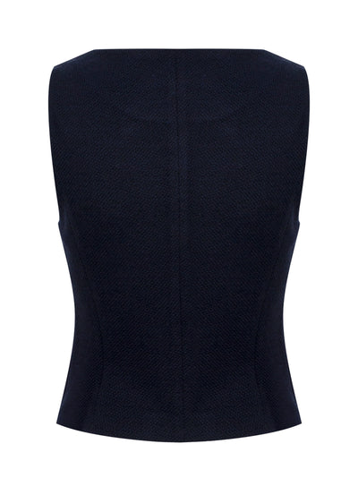 Mariana Textured Vest (Navy)