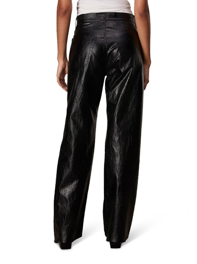 Shea Faux Leather Foil Pant Black