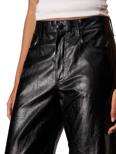 Shea Faux Leather Foil Pant Black