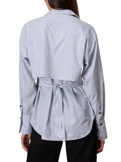 Eve Stripe Poplin Shirt (Blue Stripe)