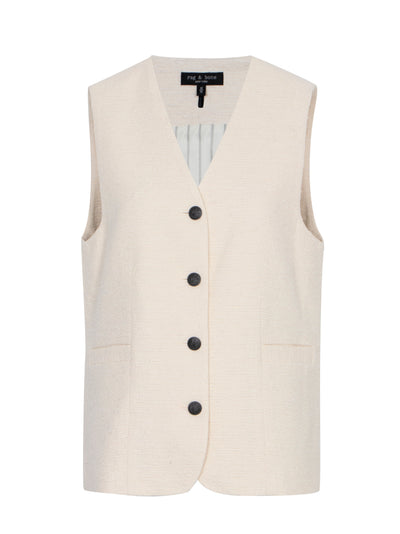 Charlotte Italian Tweed Vest Ivory