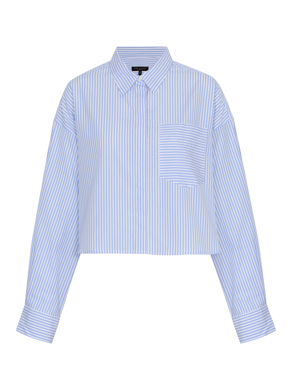 Beatrice Cropped Stripe Shirt Light Blue Stripe