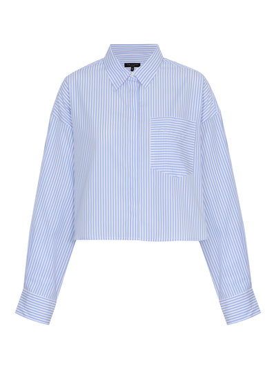 Beatrice Cropped Stripe Shirt Light Blue Stripe