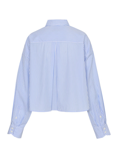 Beatrice Cropped Stripe Shirt Light Blue Stripe