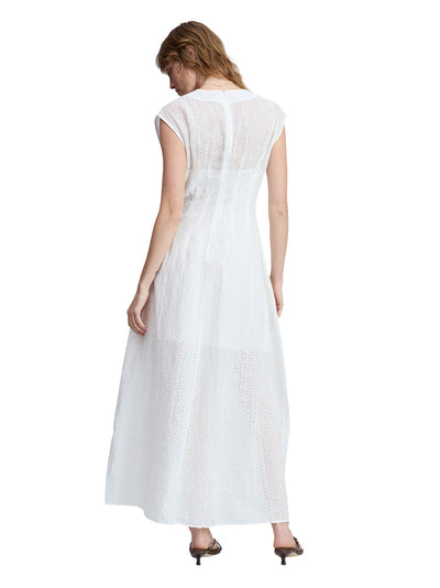 Ines Embroidered Dress (White Multi)