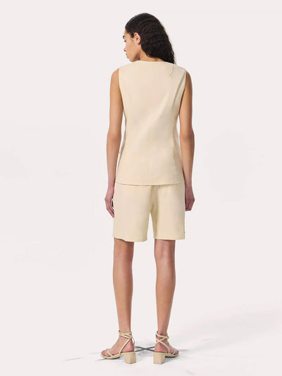 Slade Linen-Blend Vest (Light Tan)