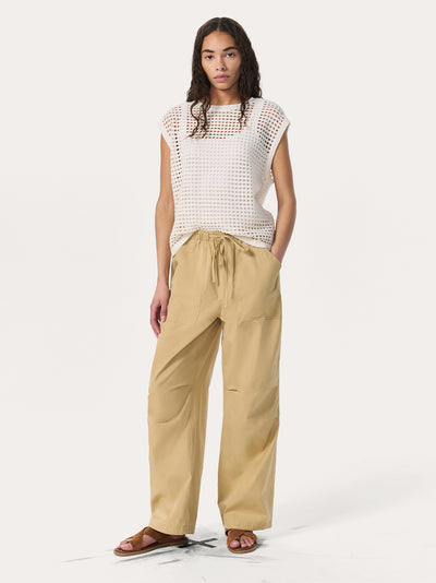 Adina Cotton Pant (Light Brown)