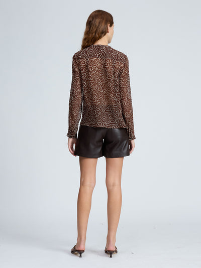 Amaris Viscose Top Brown Floral