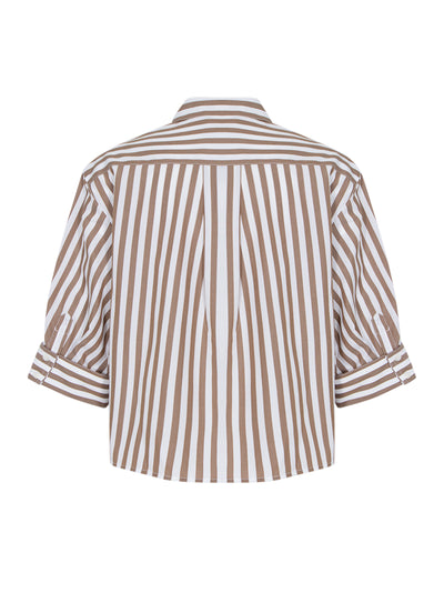 Lucia Striped Shirt (Brown Stripe)