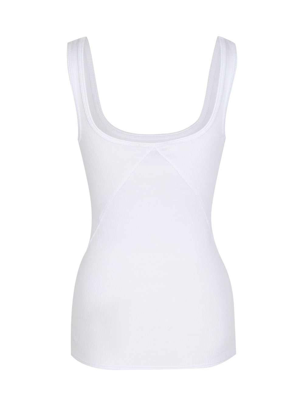 The Essential Rib Scoop Neck Tank White